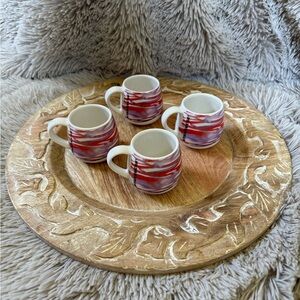 SET OF 4 STARBUCKS BRUSH STROKE ESPRESSO MUGS NWOT